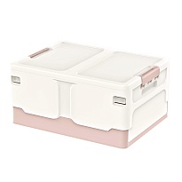 Ящик пластиковый складной белый, дно розовое, 480х360х240 мм в Краснокамске Ящик пластиковый складной белый, дно розовое, 480х360х240 мм в Краснокамске