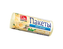 Мешки для мусора 30 л, ароматизированные, Ваниль, бежевые, в рулоне 20 шт., ПНД, 9 мкм, 560х530 мм, GRIFON Aroma, 101-020 V в Краснокамске