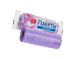 Мешки для мусора 35 л, ароматизированные, сиреневые, в рулоне 20 шт., ПНД, 12 мкм, 560х530 мм, GRIFON Полевые Цветы, 100-034 в Краснокамске