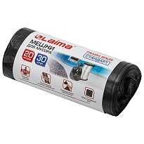 Мешки для мусора 20 л, черные, в рулоне 30 шт., ПНД, 8 мкм, 500х450 мм, LAIMA, 601376 в Краснокамске