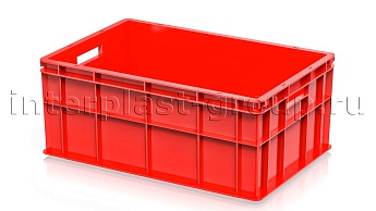 Ящик для молока, мяса, овощей и фруктов сплошной усиленный красный в Краснокамске Ящик для молока, мяса, овощей и фруктов сплошной усиленный красный в Краснокамске