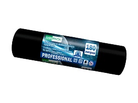 Мешки для мусора 180 л, ароматизированные, черные, в рулоне 10 шт., ПВД, 30 мкм, 1100х930 мм, PROFESSIONAL, 1801044 в Краснокамске