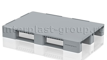 Поддон пластиковый сплошной (усилен 3 трубами) с бортиками серый в Краснокамске