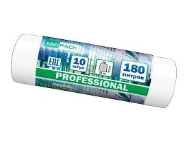 Мешки для мусора 180 л, прозрачные, в рулоне 10 шт., ПВД, 30 мкм, 1100х930 мм, PROFESSIONAL, 180104408 в Краснокамске