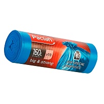 Мешки для мусора 160 л, синие, в рулоне 10 шт., ПВД, 21 мкм, 1200х870 мм, PACLAN Big&Strong, 604075 в Краснокамске