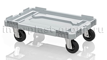 Тележка пластиковая сплошная без тормозов серая в Краснокамске