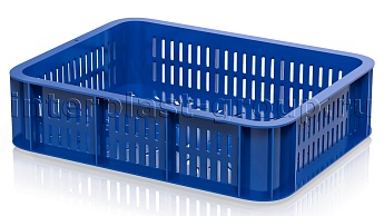 Ящик (лоток) кондитерский перфорированный синий в Краснокамске Ящик (лоток) кондитерский перфорированный синий в Краснокамске