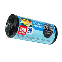 Мешки для мусора 180 л, с ушками, черные, в рулоне 30 шт., ПНД, 20 мкм, 1150х800 мм, Крепак, 4607075710399 в Краснокамске Мешки для мусора 180 л, с ушками, черные, в рулоне 30 шт., ПНД, 20 мкм, 1150х800 мм, Крепак, 4607075710399 в Краснокамске