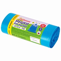 Мешки для мусора 35 л, синие, в рулоне 30 шт., ПНД, 10 мкм, 600х500 мм, Любаша, 608091 в Краснокамске