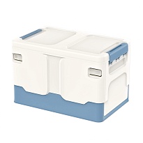 Ящик пластиковый складной белый, дно синее, 370х240х240 мм в Краснокамске