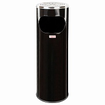 Урна с пепельницей 18 литров, нержавеющая сталь, черная, LAIMA PROFESSIONAL в Краснокамске