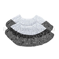 Бахилы бело-черные 1000 шт (500 пар), 48 мкм, двойная подошва, с одной резинкой, Эконом+ в Краснокамске