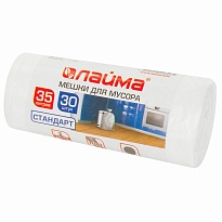 Мешки для мусора 35 л, белые, в рулоне 30 шт., ПНД, 6 мкм, 550х480 мм, LAIMA, 605538 в Краснокамске