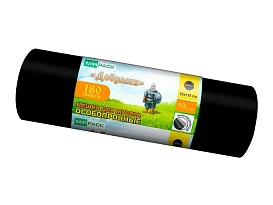 Мешки для мусора 180 л, ароматизированные, черные, в рулоне 10 шт., ПВД, 100 мкм, 1100х930 мм, Добрыня, Dob18010black в Краснокамске Мешки для мусора 180 л, ароматизированные, черные, в рулоне 10 шт., ПВД, 100 мкм, 1100х930 мм, Добрыня, Dob18010black в Краснокамске